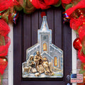 Nativity at the Chapel Nativity Door Decor by D. Gelsinger - Nativity Holiday Decor - 8121016H-1606