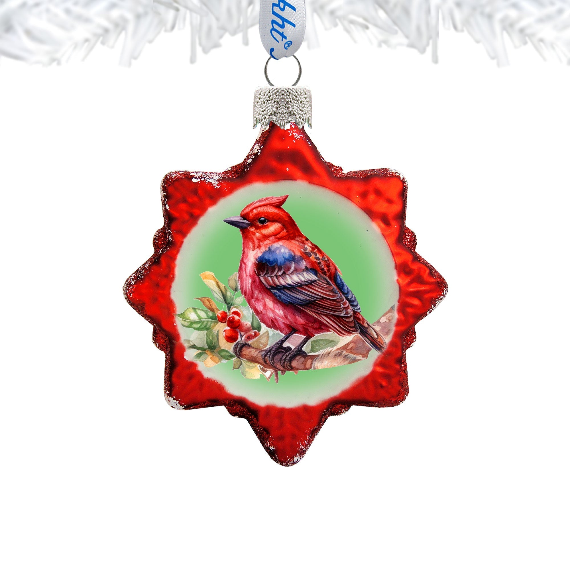 Red Bird Mercury Glass Ornaments by G. Debrekht - Wildlife Holiday Decor - 776004